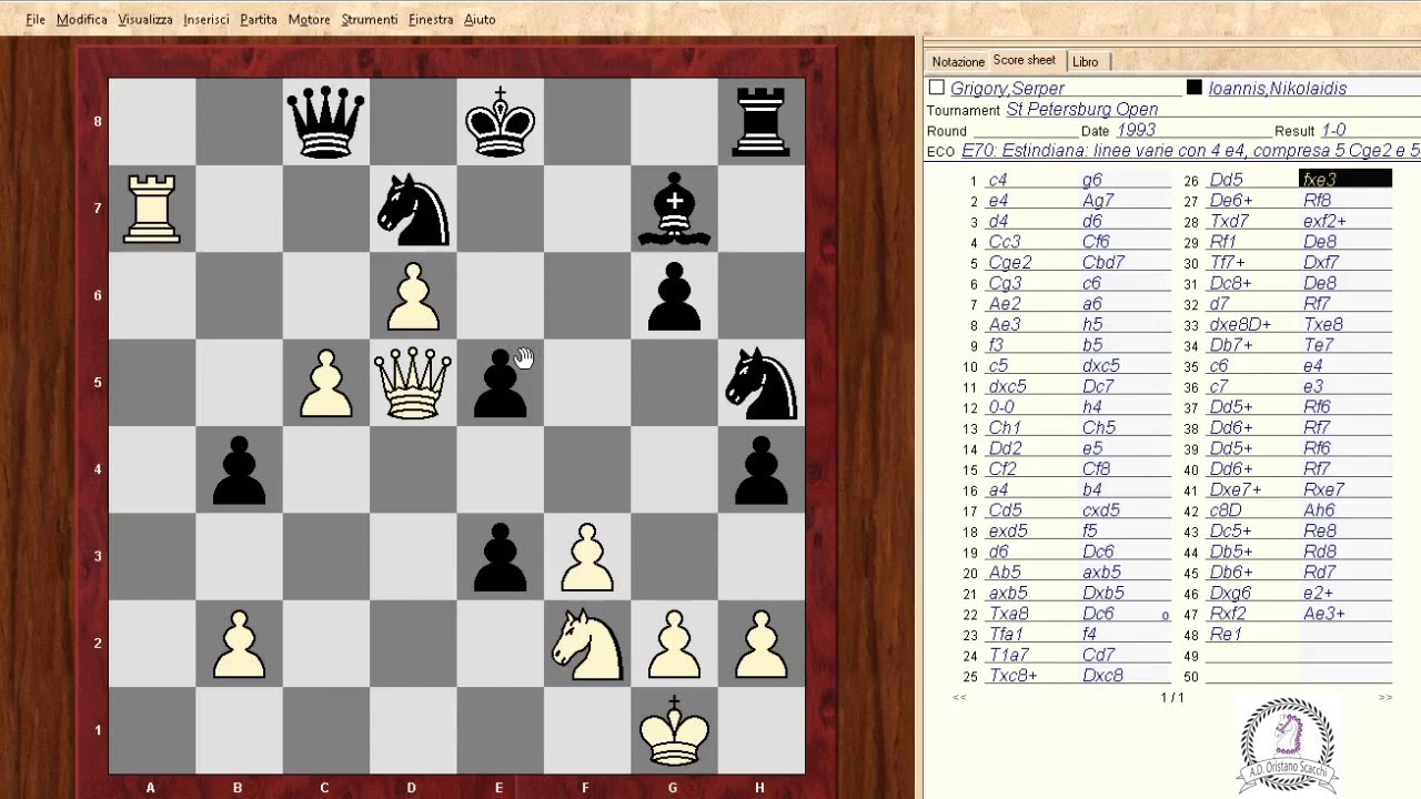 Partite storiche scacchi - Il sacrificio Immortale