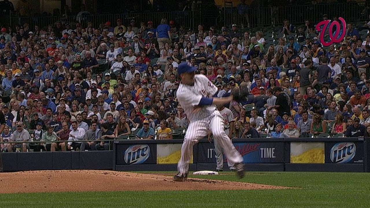 WSH@MIL: Gorzelanny hit by liner, leaves game