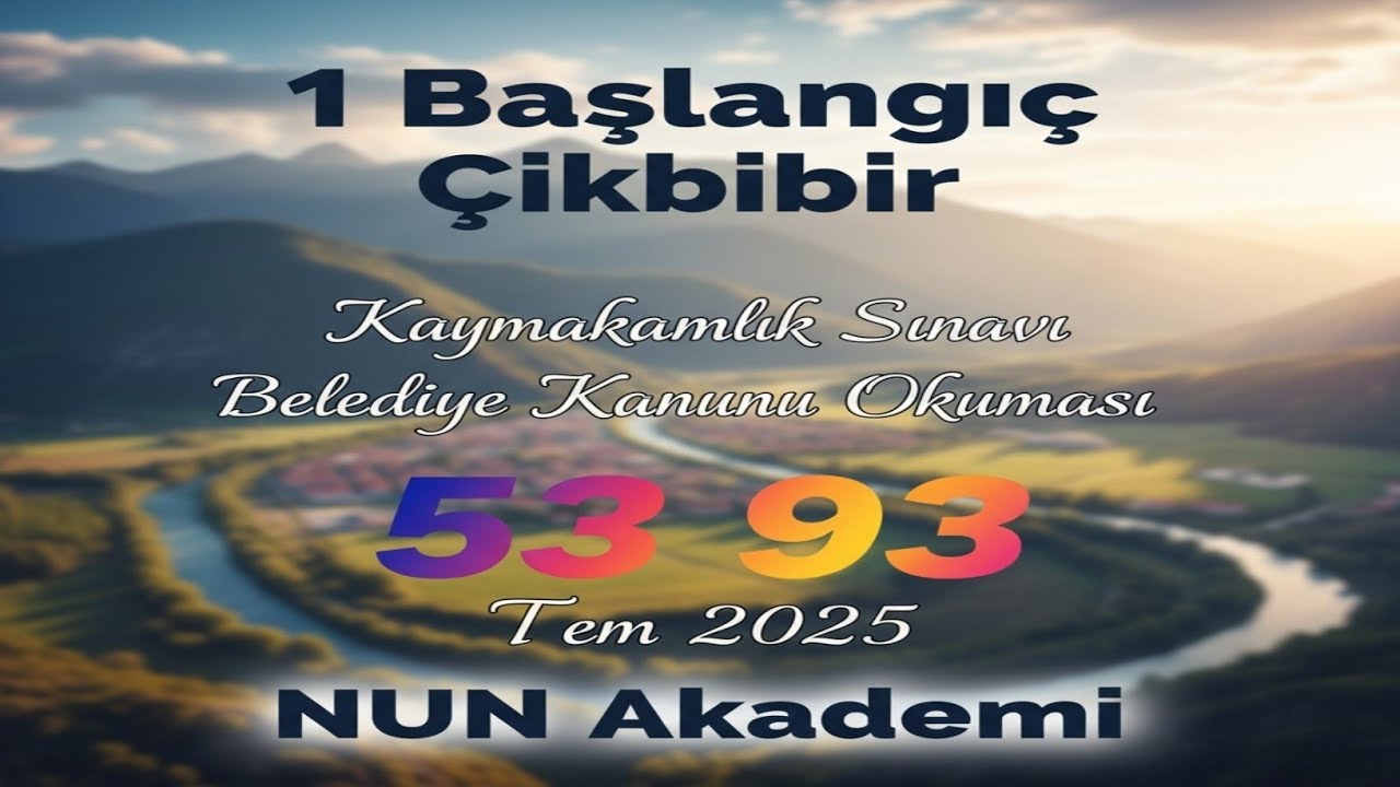 Başlangıç Olarak | 5393 Belediye Kanunu Okuması 1