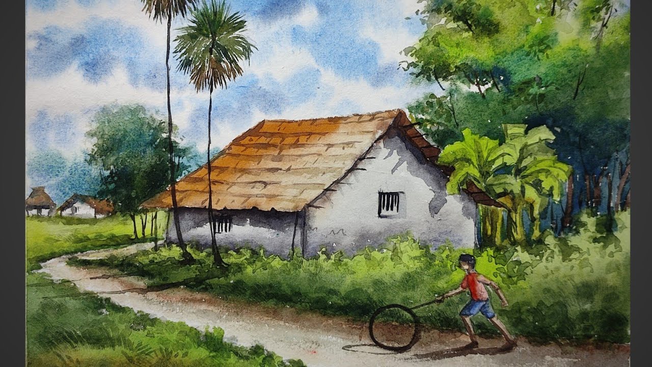 Watercolor landscape painting | #art #drawing #painting #watercolor #artwork || Arijit Art Seminary.