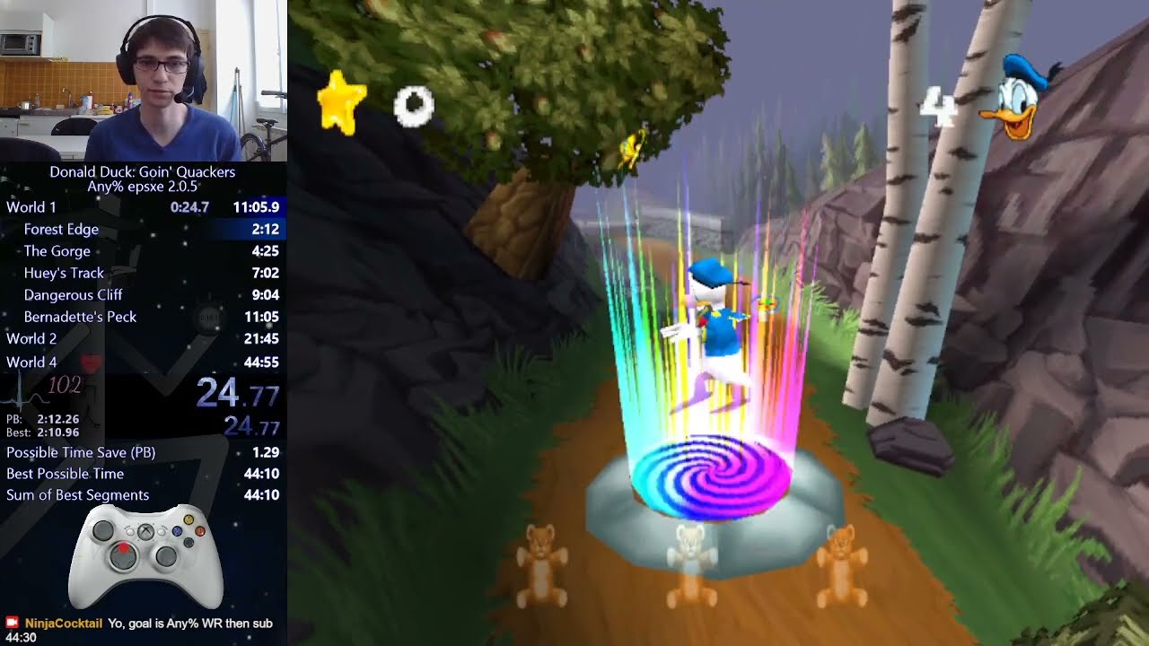 Donald Duck Goin' Quackers Any% PS1 Speedrun in 44:27 (epsxe 2.0.5 emulator)