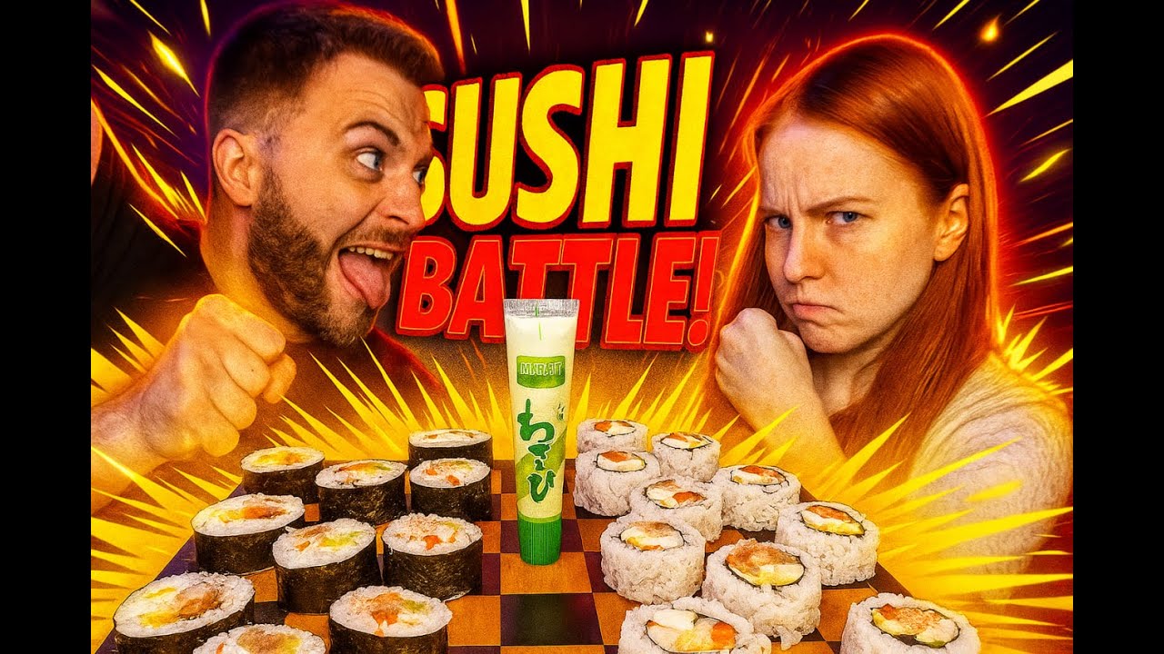 Съедобный поединок! Суши шашки мукбанг | Мукбанг cуши роллы | Mukbang sushi