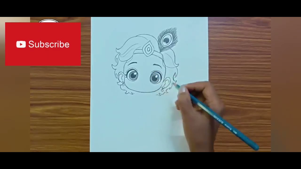 Little krishna drawing| bhagwandrawing|chitra