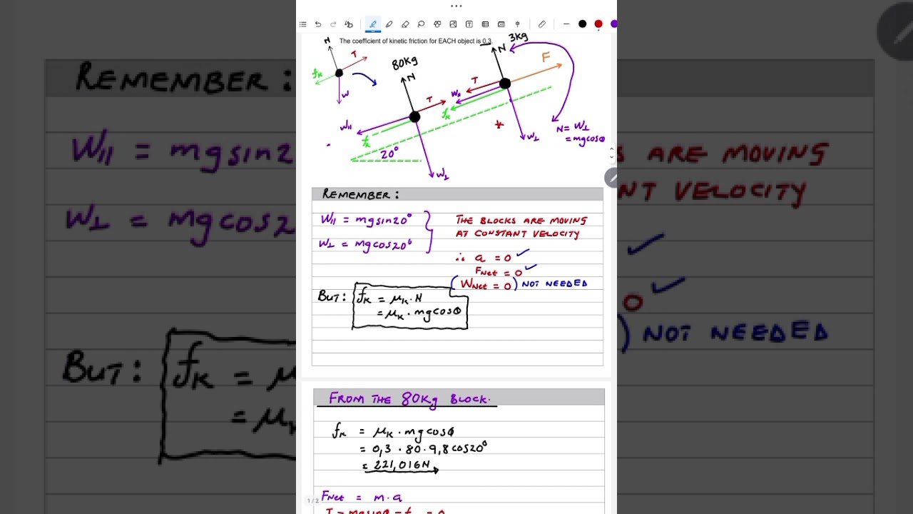 Solving Tension and Applied Force