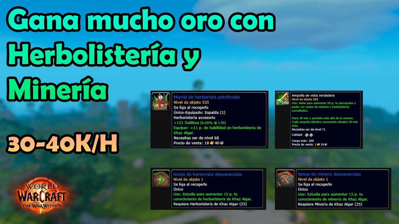 Gana mucho oro con Herboristería y Minería | The War Within | Guía de Profesión