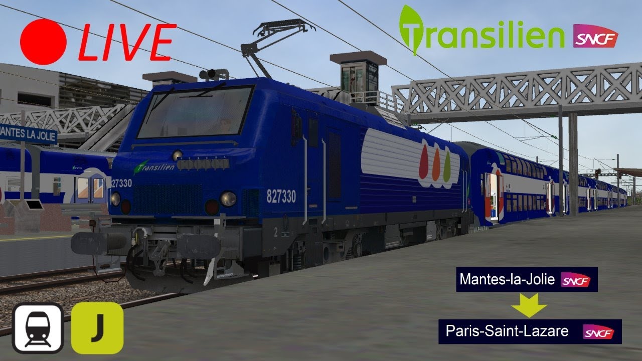 LIVE - OR-MSTS Transilien J PALE Mantes-la-Jolie - Paris-Saint-Lazare au commande d'une BB27330+VB2N