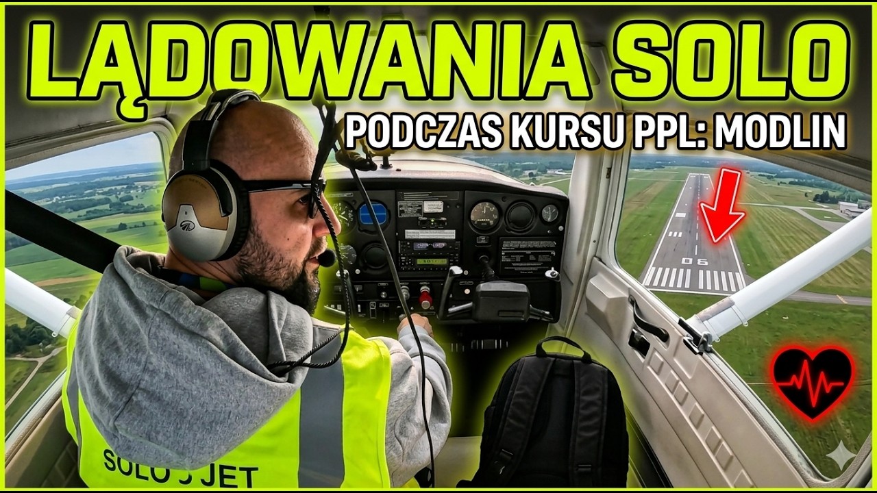 Kurs - licencja pilota - PPLa - moje pierwsze lądowanie i start  (konwojer) SOLO | Cessna 152 | EPMO