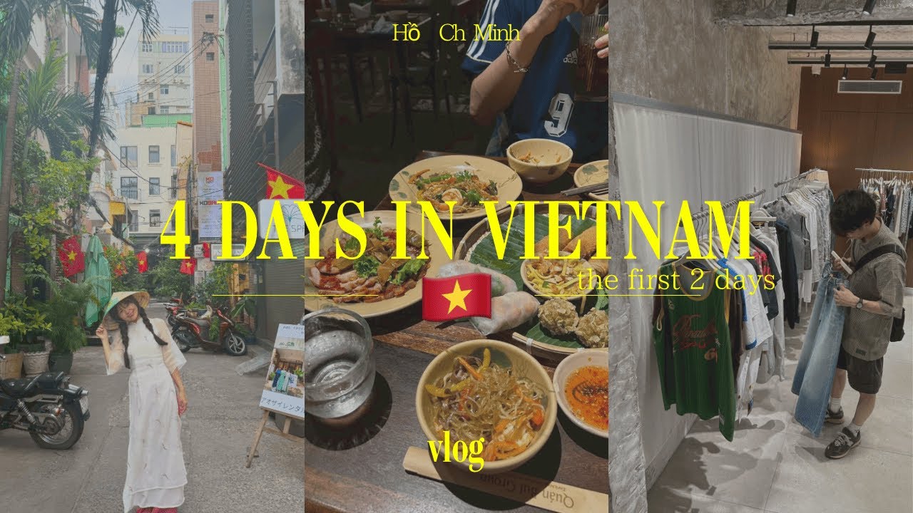 【ベトナムvlog①】3泊4日のホーチミン旅行を満喫する社会人カップル🇻🇳｜グルメ🍜カフェ☕️ショッピング🛍️