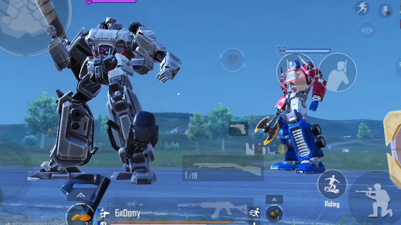 Connected to Cybertronian Spacebridge and arrived Optimus Prime and Megatron. Pubg Mobile 3.9 uptade