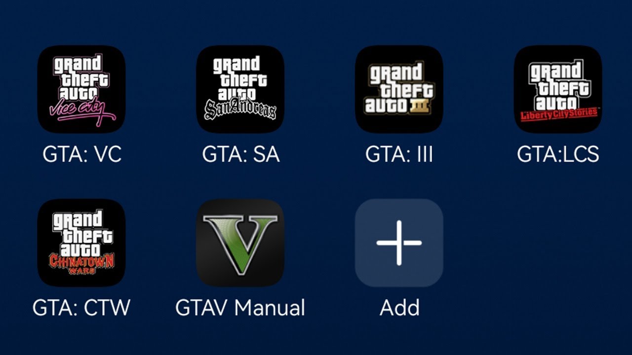 GTA Vice City (2002),GTA San Andreas (2004),GTA 3 (2001),GTA Liberty City Stories (2005),GTA CTW