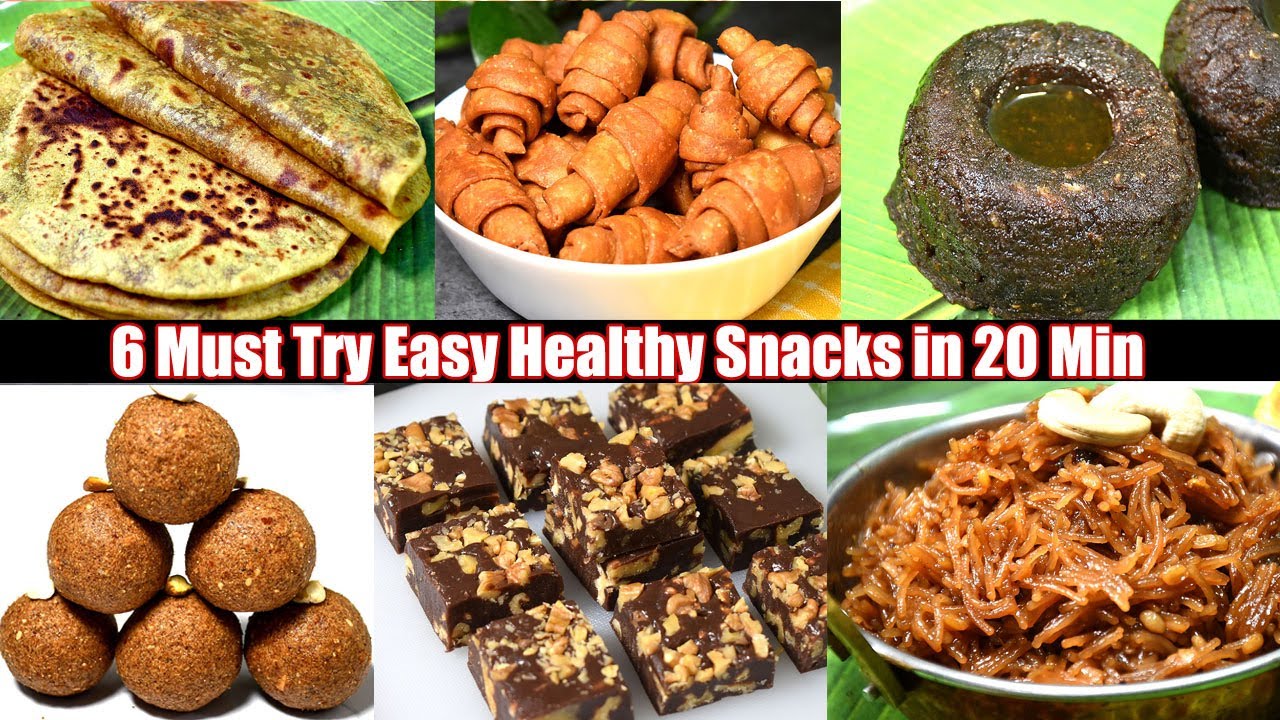 👌😱ஆரோக்கியமான 6 வகை ஸ்னாக்ஸ் 20 நிமிசத்தில்-Top 6 Healthy Easy Indian Evening Snacks in 20 Min