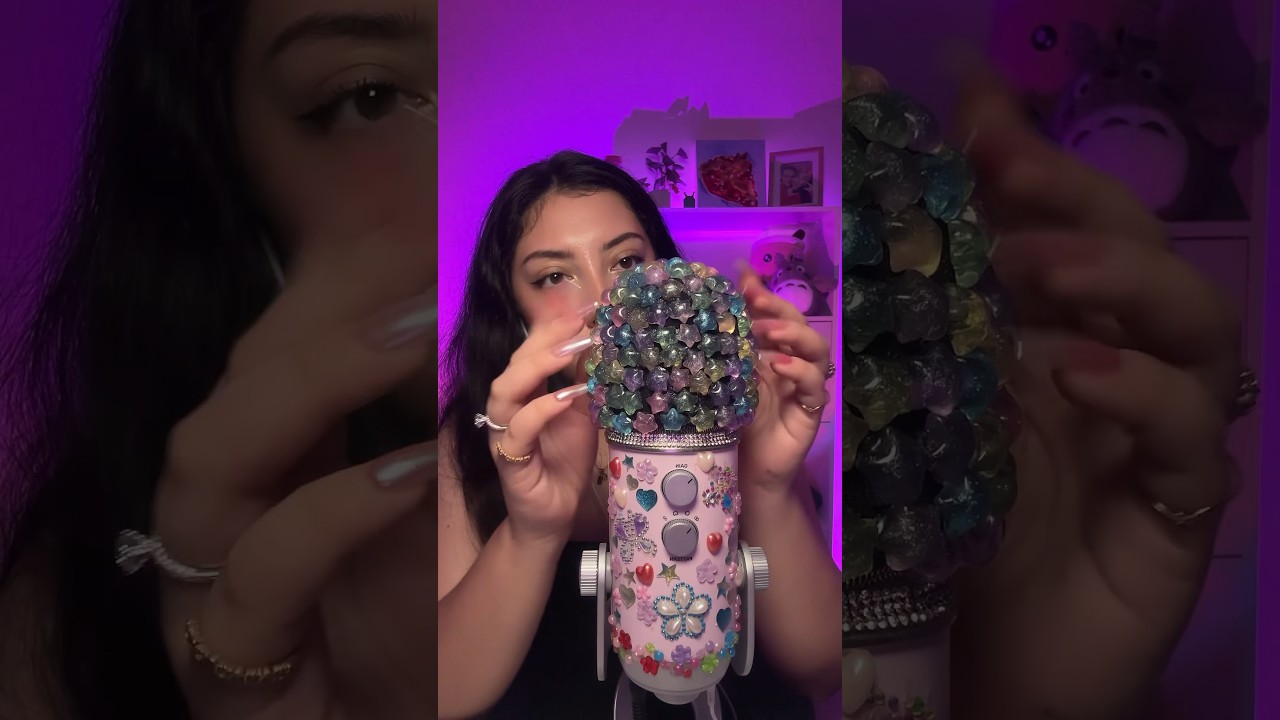 The best mic cover ive ever made - the star mic cover #asmr #asmrjade #tingles #scratching