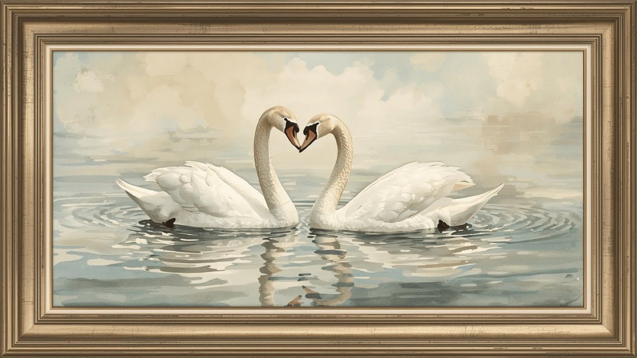 4K Calm Swan Wallpaper  | 2 Hour Peaceful Lake Scene | Relaxing Aesthetic Art for TV & Home