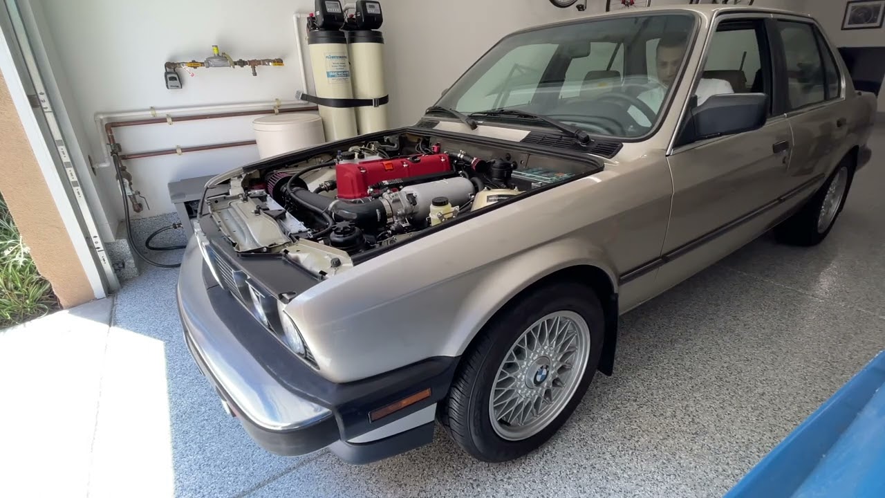 K24 Swapped BMW E30 First Start