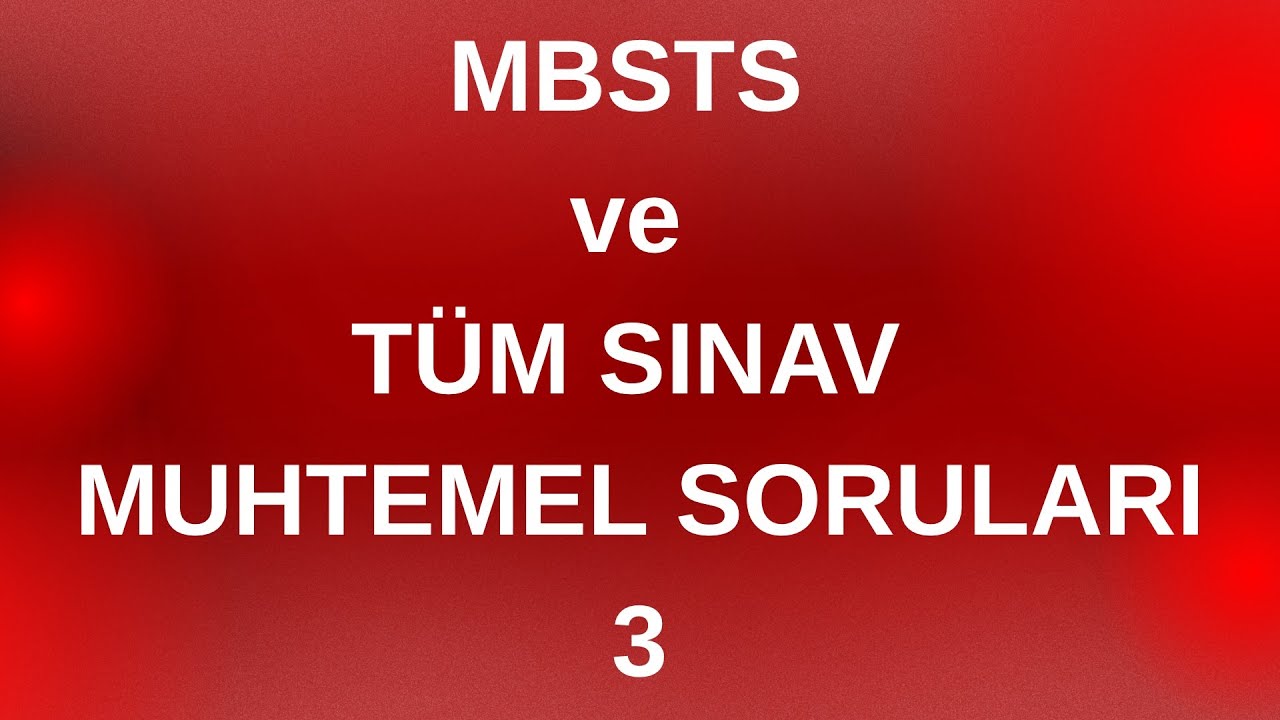 ÖSYM tarzı MBSTS/DHBT/AGS/DKAB ve Tüm DİB yazılı Soru Serisi 2