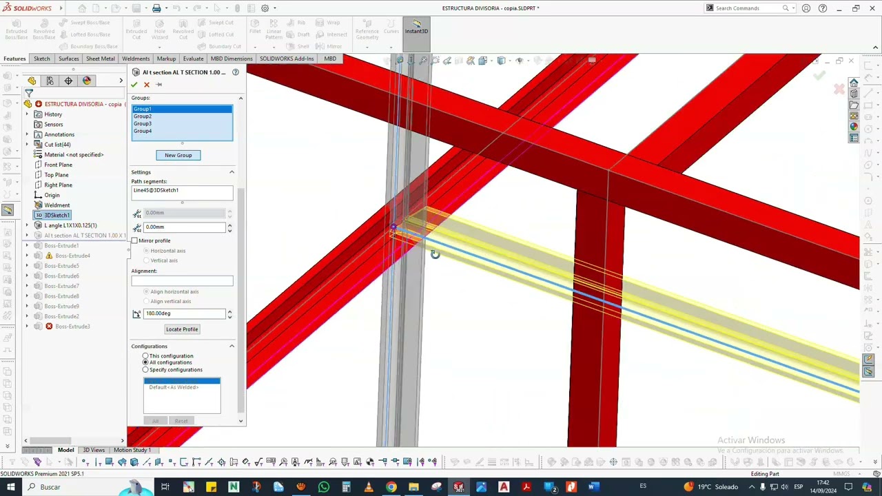 DISEÑO DE DIVICIONES METALICAS EN SOLIDWORKS 7