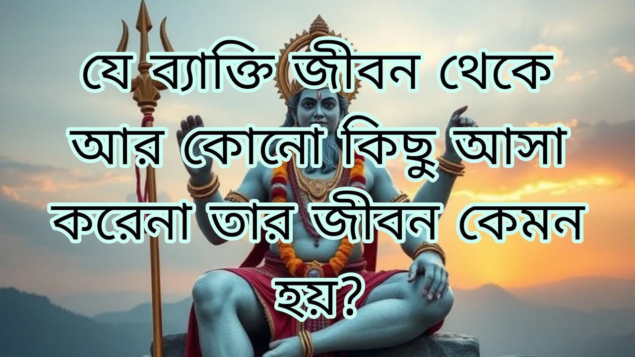 যে ব্যাক্তি জীবন থেকে আর কোনো কিছু আশা করে না বা রাখে না তার জীবন কেমন হয় 🙏?