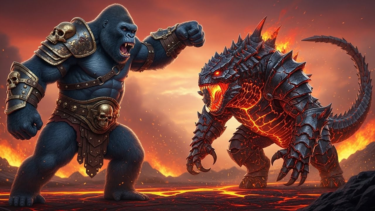 Epic Battle: King Kong vs Lava Dragon Monster&ndash;Ultimate Jungle Fight Scene🦍Kong movie | Bigfoot movie