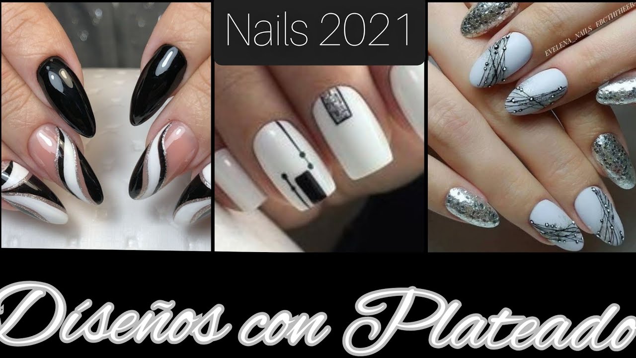 DISEÑOS DE UÑAS CON  PLATEADO 2021❤️ideas de uñas para inspiración color platateado 