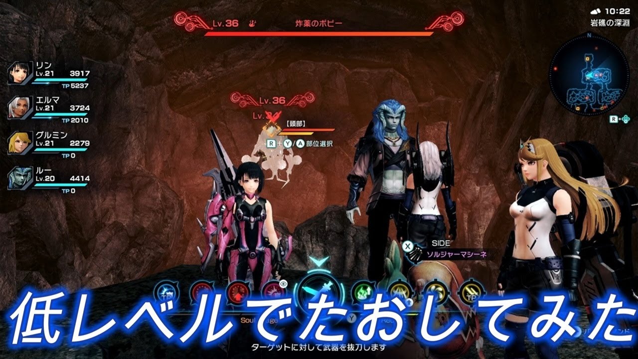 炸薬のポピーLv36を低レベルでたおしてみた。パーティの平均Lv20.75【ゼノブレイドクロスDE】