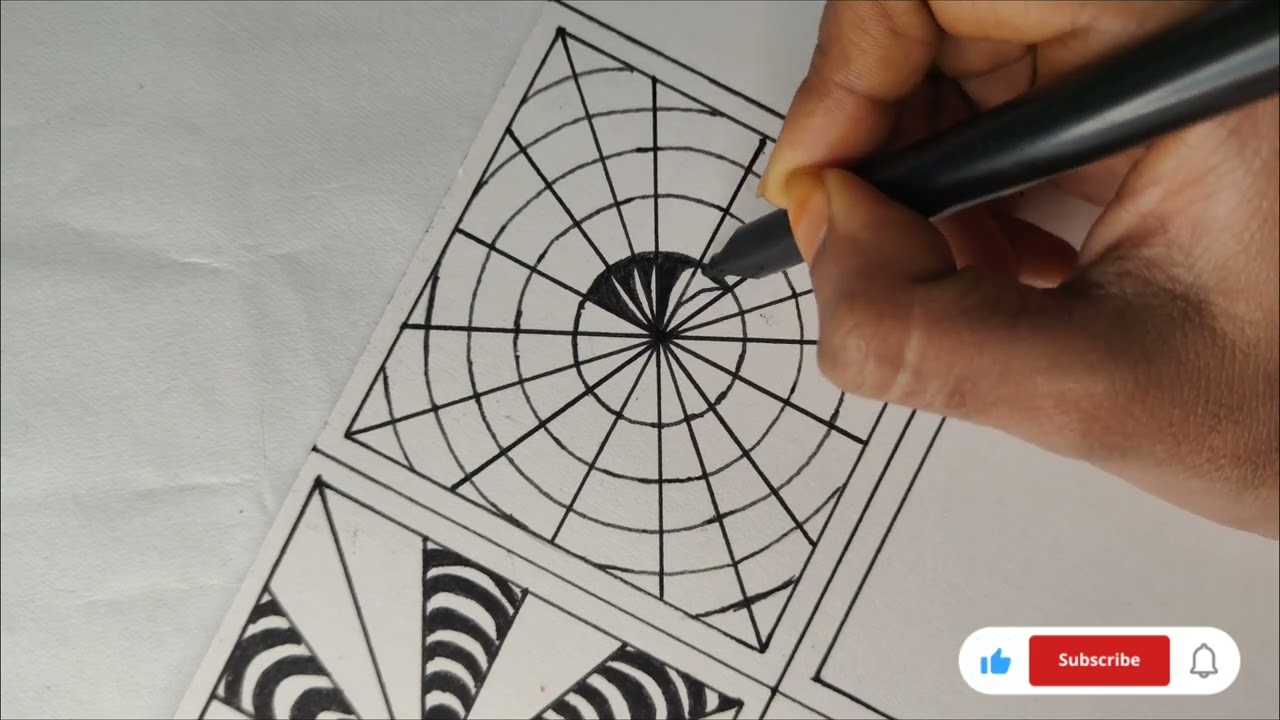 Hypnotic Geometric Doodle Art in Black & White | Bunnyy Artzz 🎨
