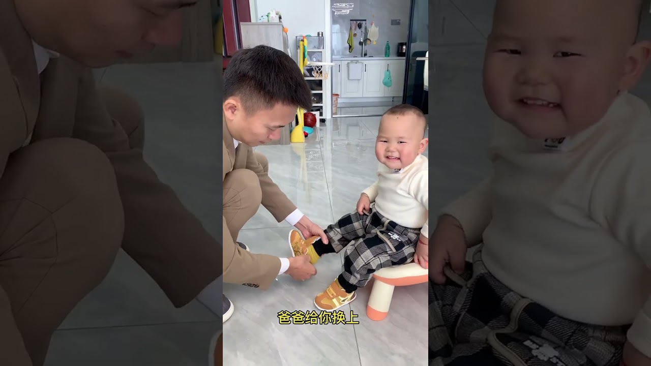 Regardless of how tired he is, a son's love makes it all worth it! 