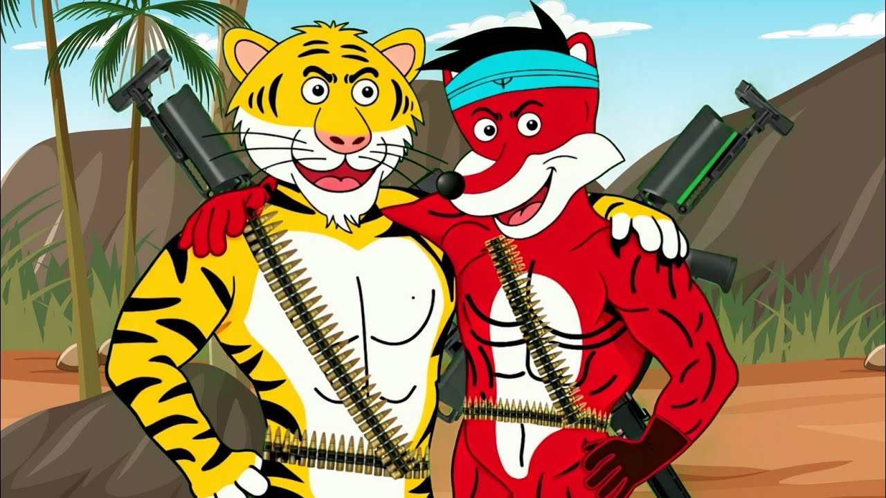 বাঘ ও শিয়ালের লড়াই | Lion VS Tiger | Bagh O Sinho Lorai | Bangla Cartoon | Moral Story |Animal Fight