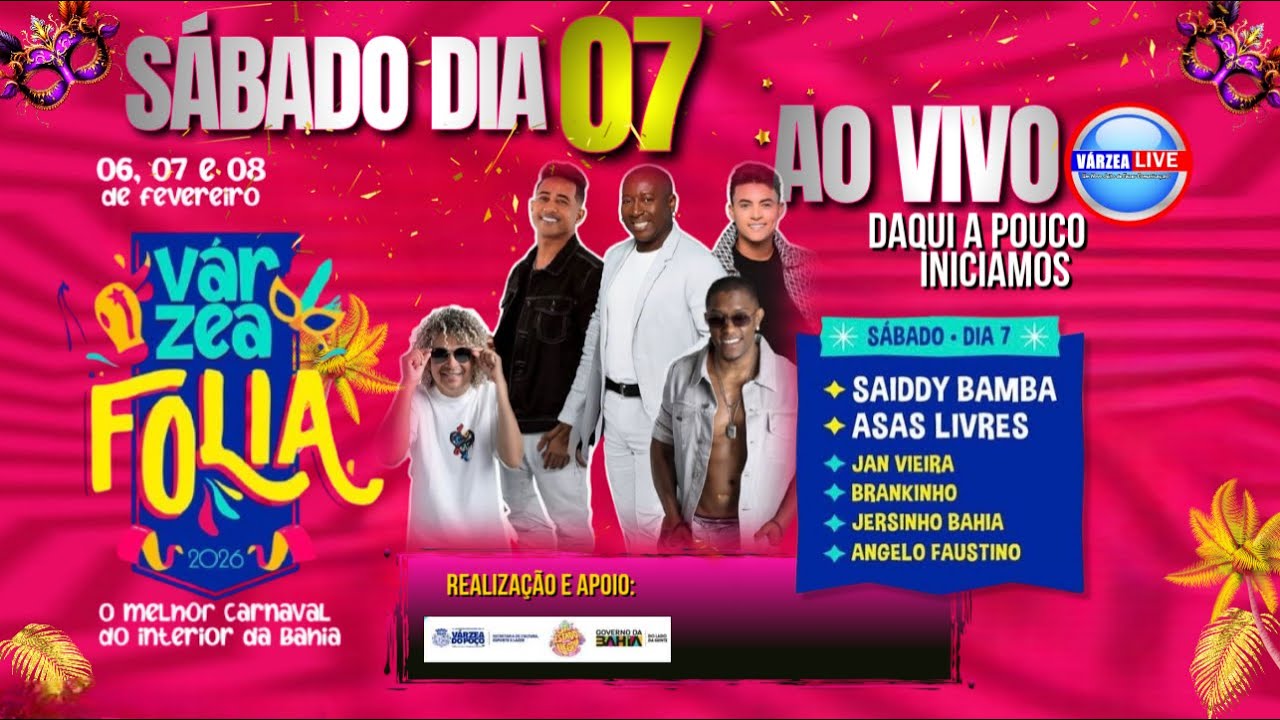VÁRZEA FOLIA 2026 AO VIVO EM VÁRZEA DO POÇO- BA  SÁBADO   DIA 07/02/2026