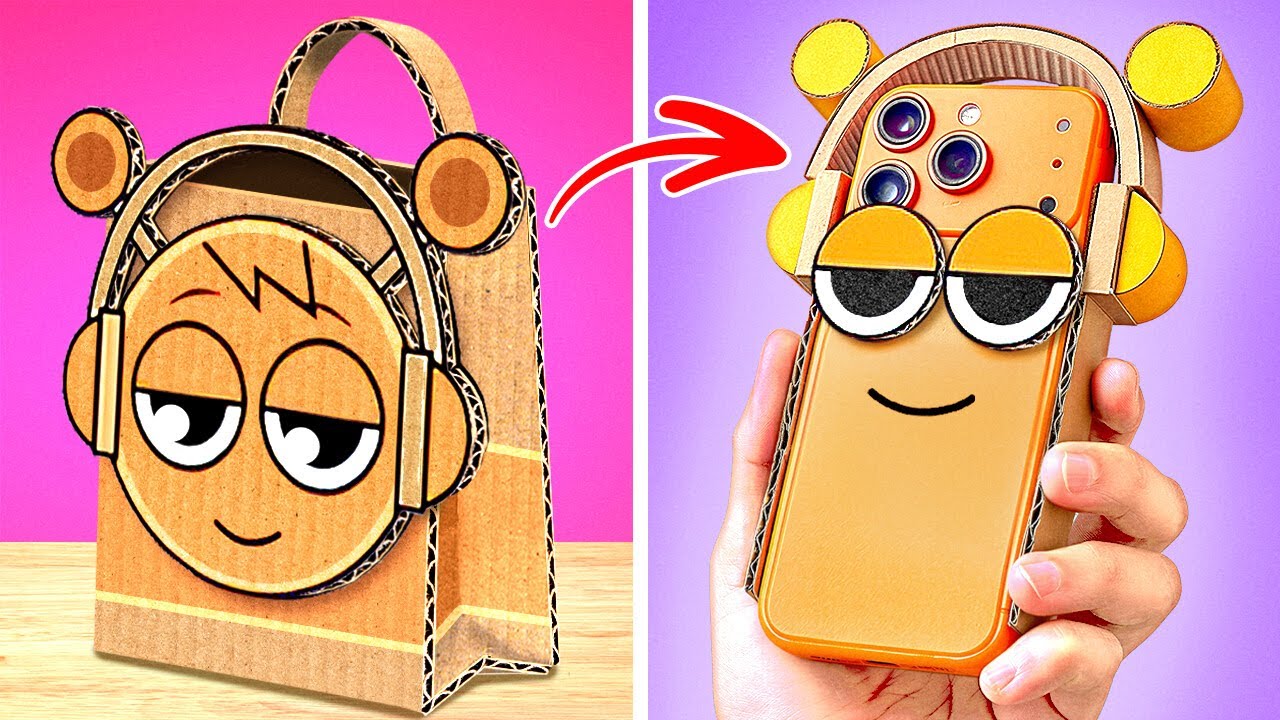 I Made a Sprunki Cardboard Phone 📱 Easy & Fun School Paper DIY ✂️🎉