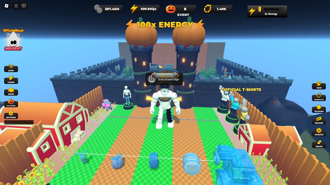 Working out 500 QA energy-Strongman Simulator.