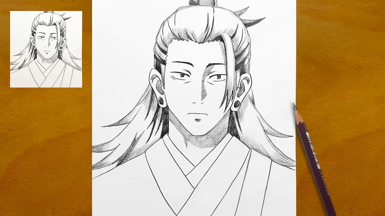 Anime Sketch | How to Draw Geto Suguru Step by Step | Jujutsu Kaisen Drawing Process