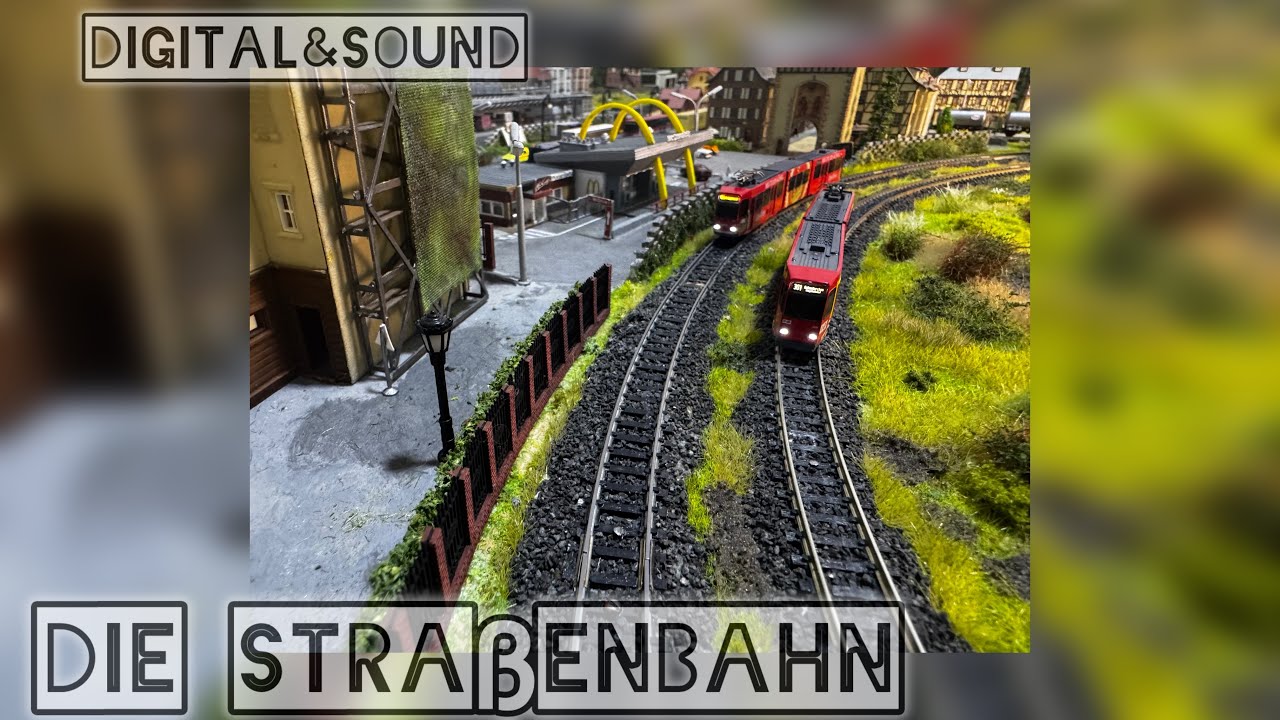 Straßenbahn auf meiner Modellbahnanlage - Hobbytrain DÜWAG Digital & Sound / Zugbegegnung Spur-N 