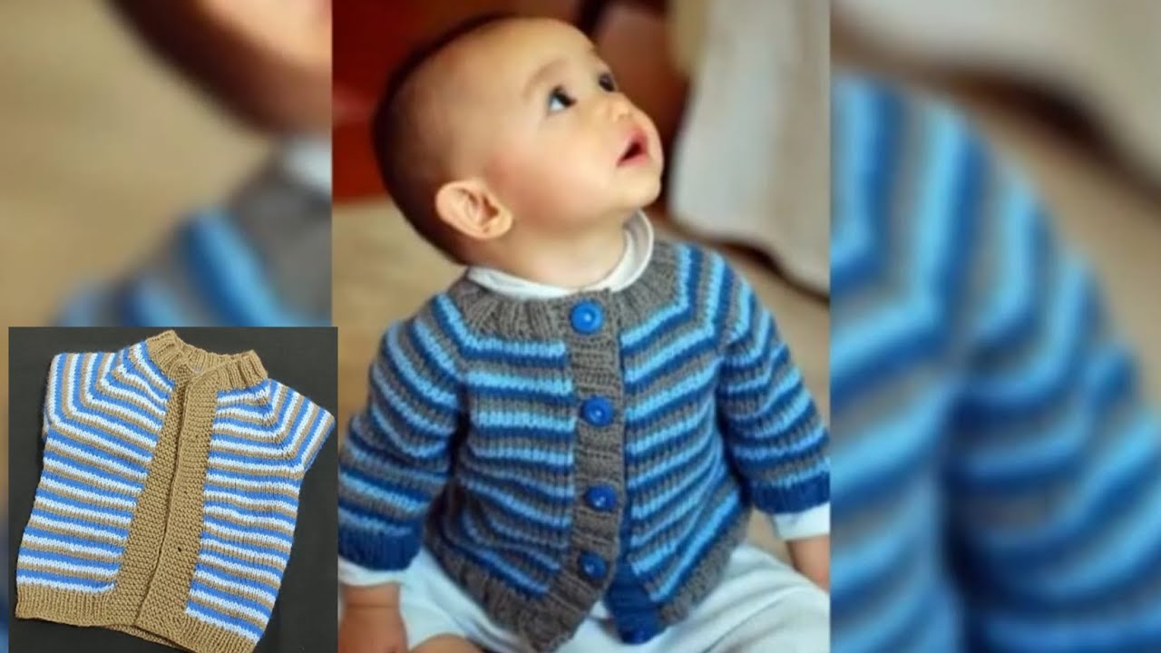 Knitting BABY SWEATER | Designer Cardigan | 3 Colours Koti | With Button Patti | Hindi | J Creations
