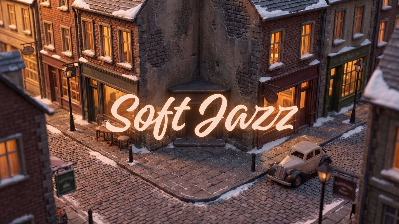 Soft Jazz Winter Streets With Warm Lights And Slow Evening Mood