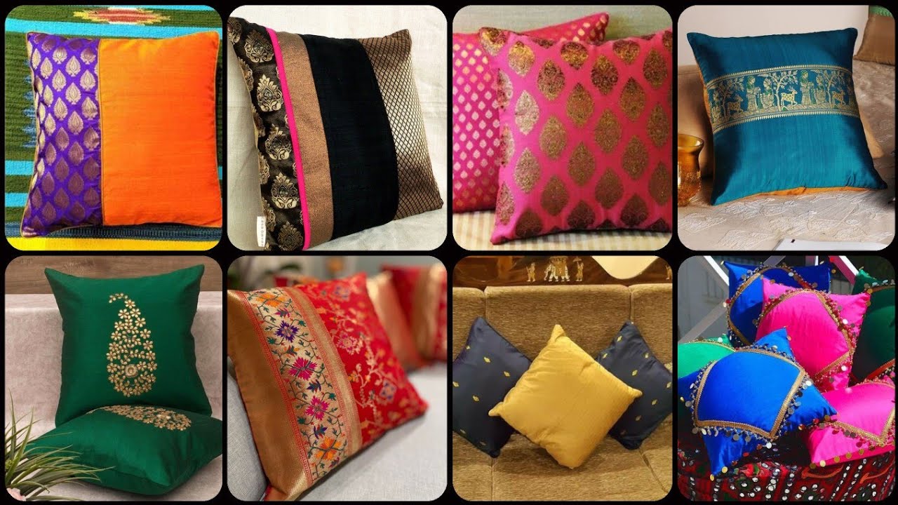 DIY Cushion Cover Designs Ideas/Silk Cushion Cover Design With Border/Cushion Cover Making Ideas