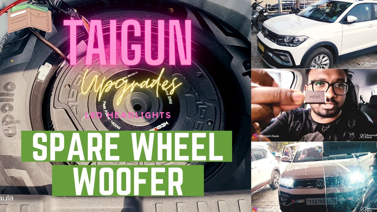 Volkswagen Taigun Upgrades | Spare Wheel Sub Woofer | LED Lights