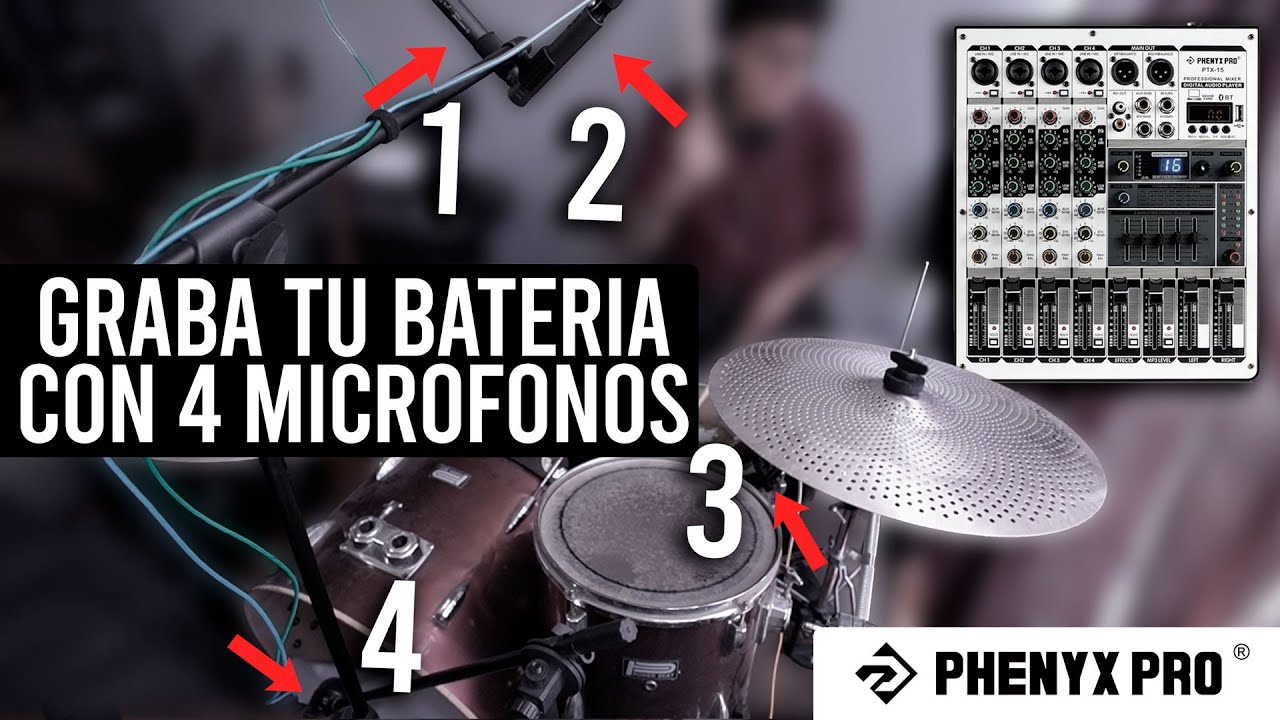 🎙️ ¡Así grabo mi batería con SOLO 4 MICRÓFONOS! 🥁 | Phenyx Pro PTX-15 + PTD-10 💥