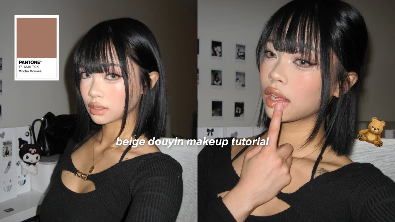 Beige Douyin Makeup tutorial🤎🧸 Song Jia inspired, Mocha Mousse Makeup