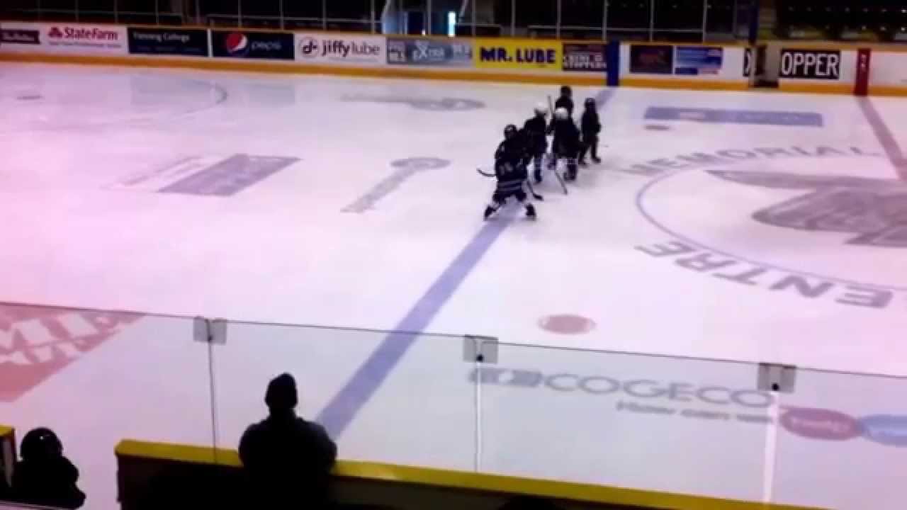 Purple & Black Attack pre-game intros at the Peterborough Memorial Centre