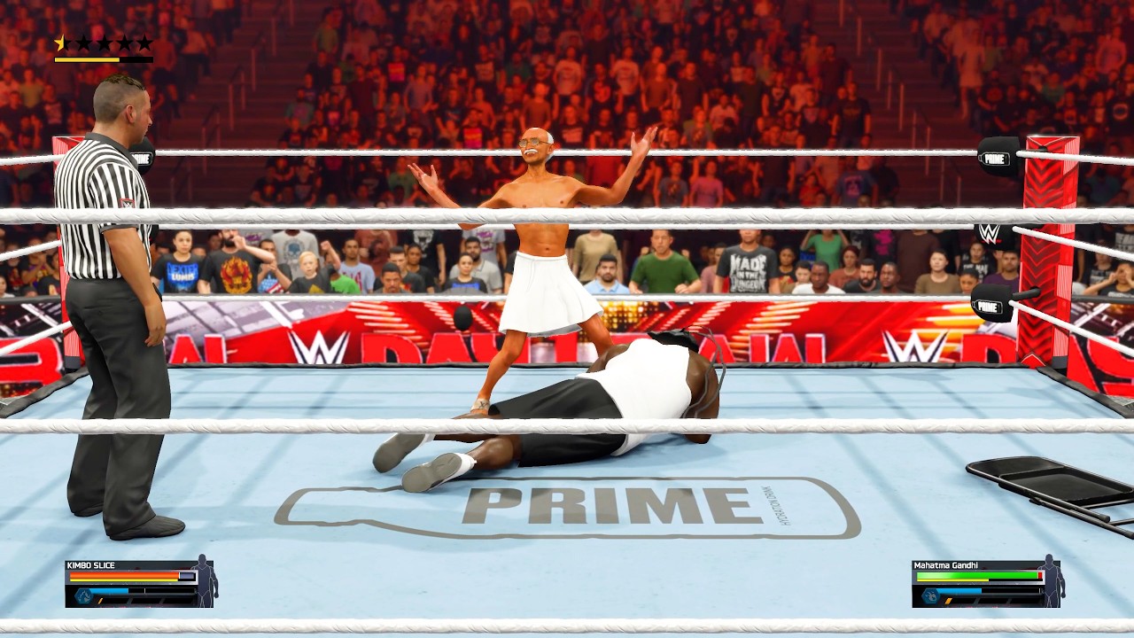 Kimbo slice vs Mahatma Gandhi WWE full match