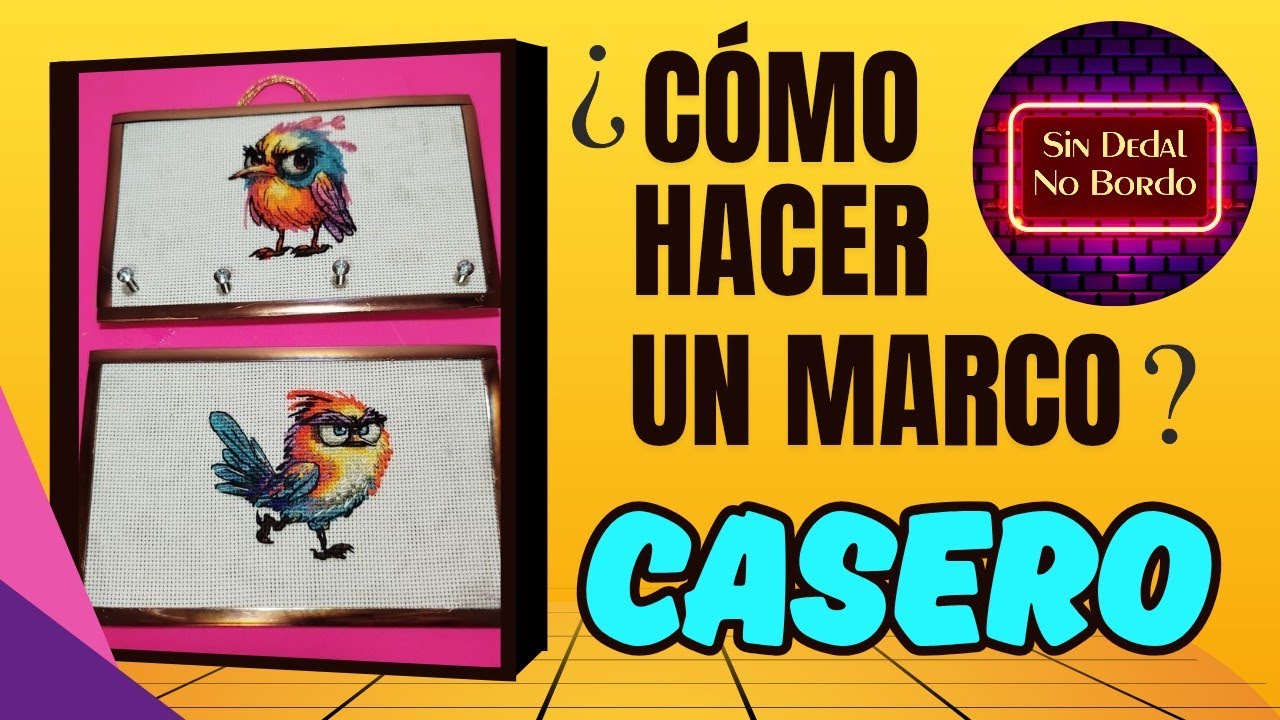 🖼️ COMO HACER UN MARCO CASERO 🖼️ PUNTO DE CRUZ #puntodecruz #marco