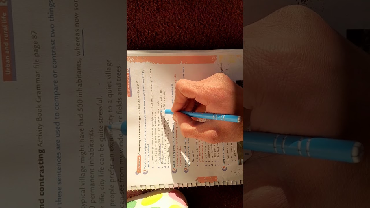 تدريبات الوحدة ٨ كتاب الطالب/المقارنة و التناقض/