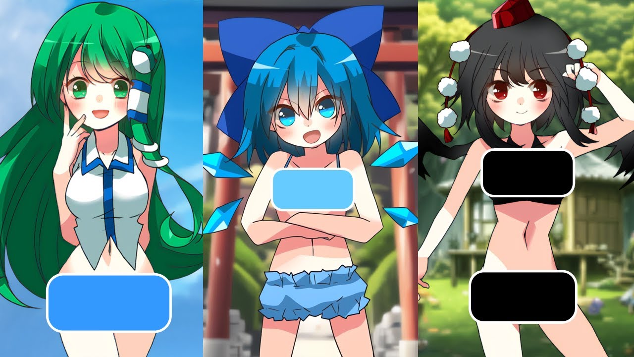 【ゆっくり実況】東方キャラをひたすら水着姿にしていくゲーム【東方タップガール】