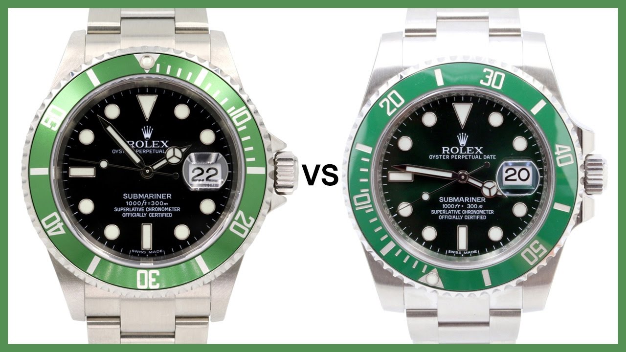 ▶ Rolex Submariner KERMIT (black, green aluminum) vs. HULK (green, ceramic) COMPARISON