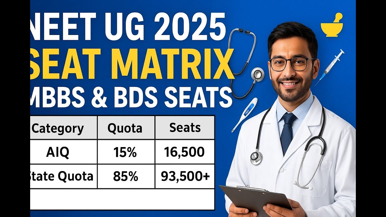 🔥🩺NEET UG 2025 Seat Matrix | State-Wise MBBS & BDS Seats | AIQ vs State Quota Explained | NEW Update