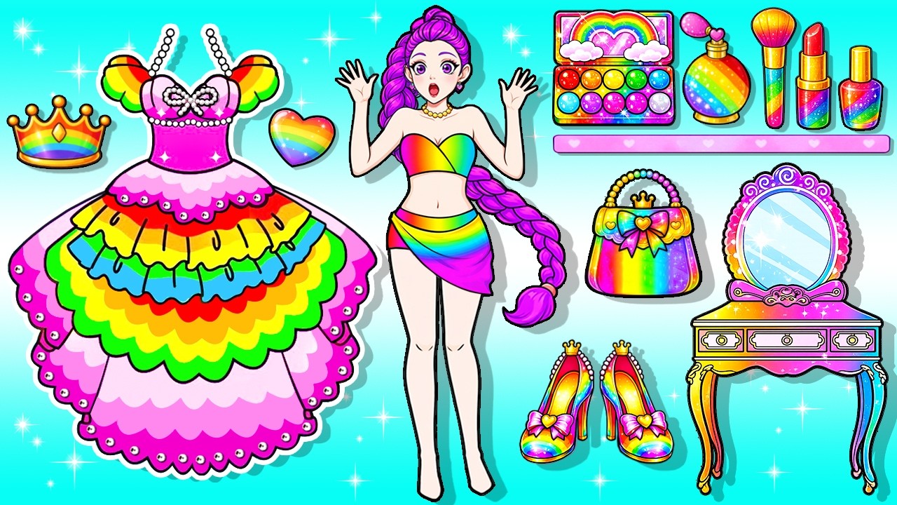 Pink VS Green 💗💚 Huntrix RUMI MIRA Makeup And Dress Up Fashion Play set Handmade 4 | DIY Paper Dolls
