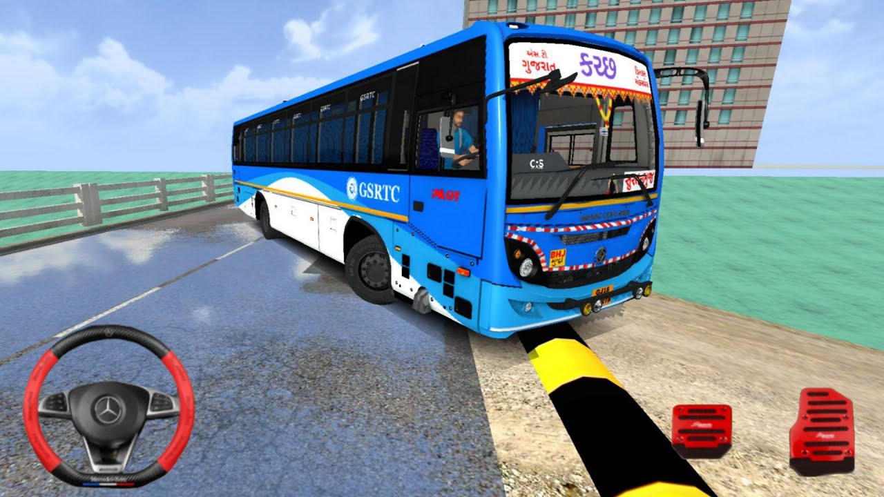 GSRTC Bus Mod Bussid Gameplay | Big Speed Breaker Test 😱 | Bus Simulator Indonesia Bus Game Android 