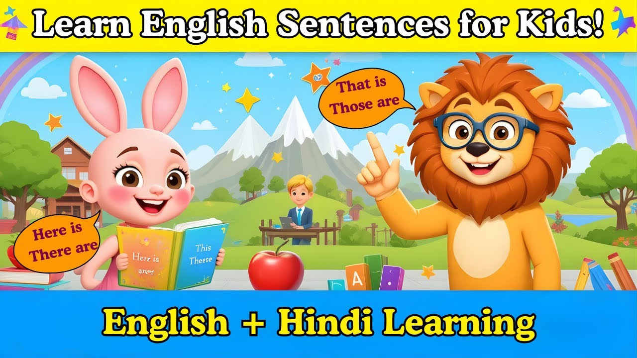 👉 “Learn English Sentences for Kids | HERE IS / THERE ARE / English + Hindi”