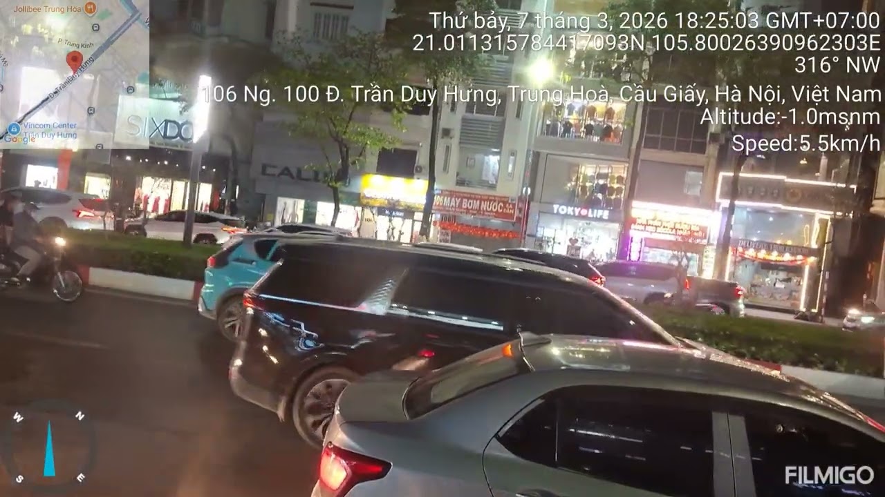 Ngắm cảnh đường phố trung tâm HN tối 7/3/2026