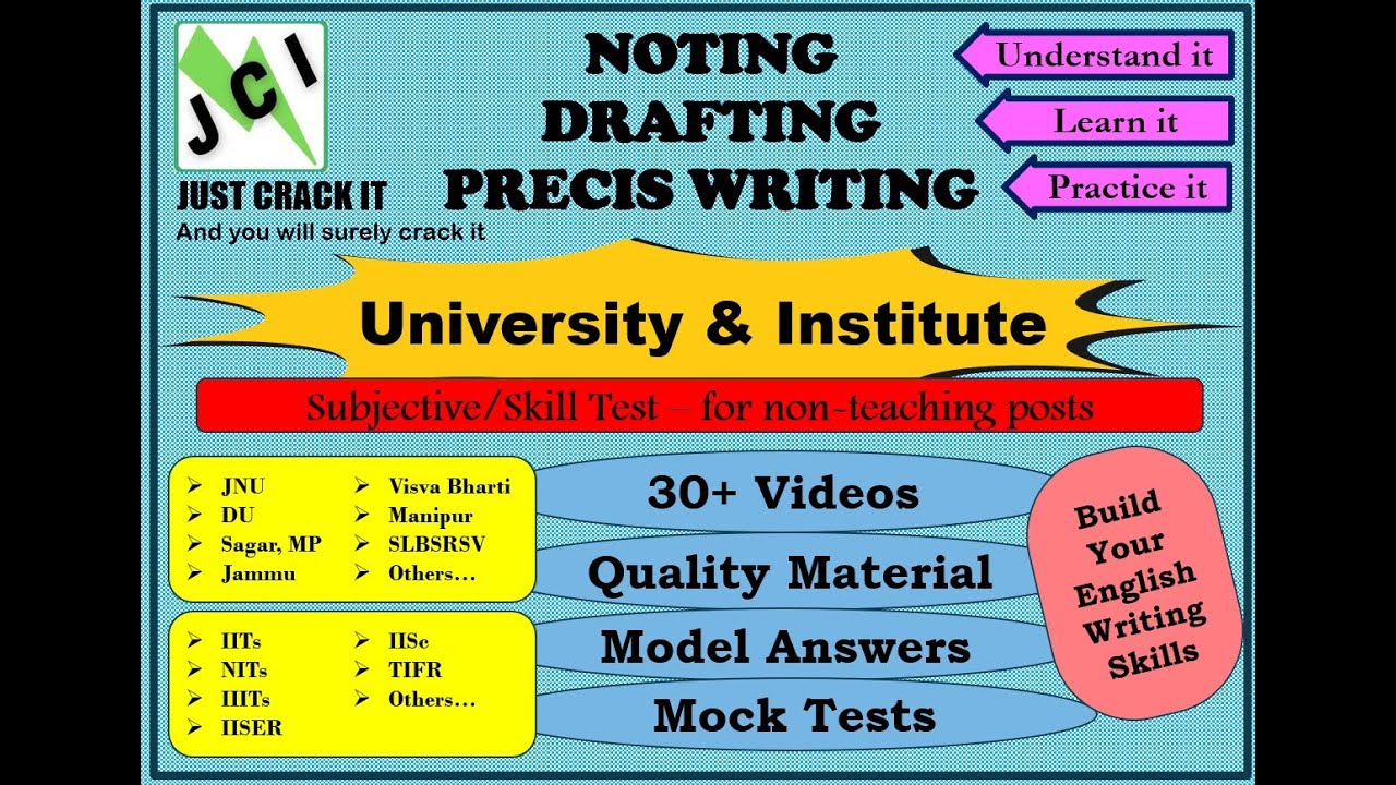 University/Institute based Noting Drafting Course || Precis